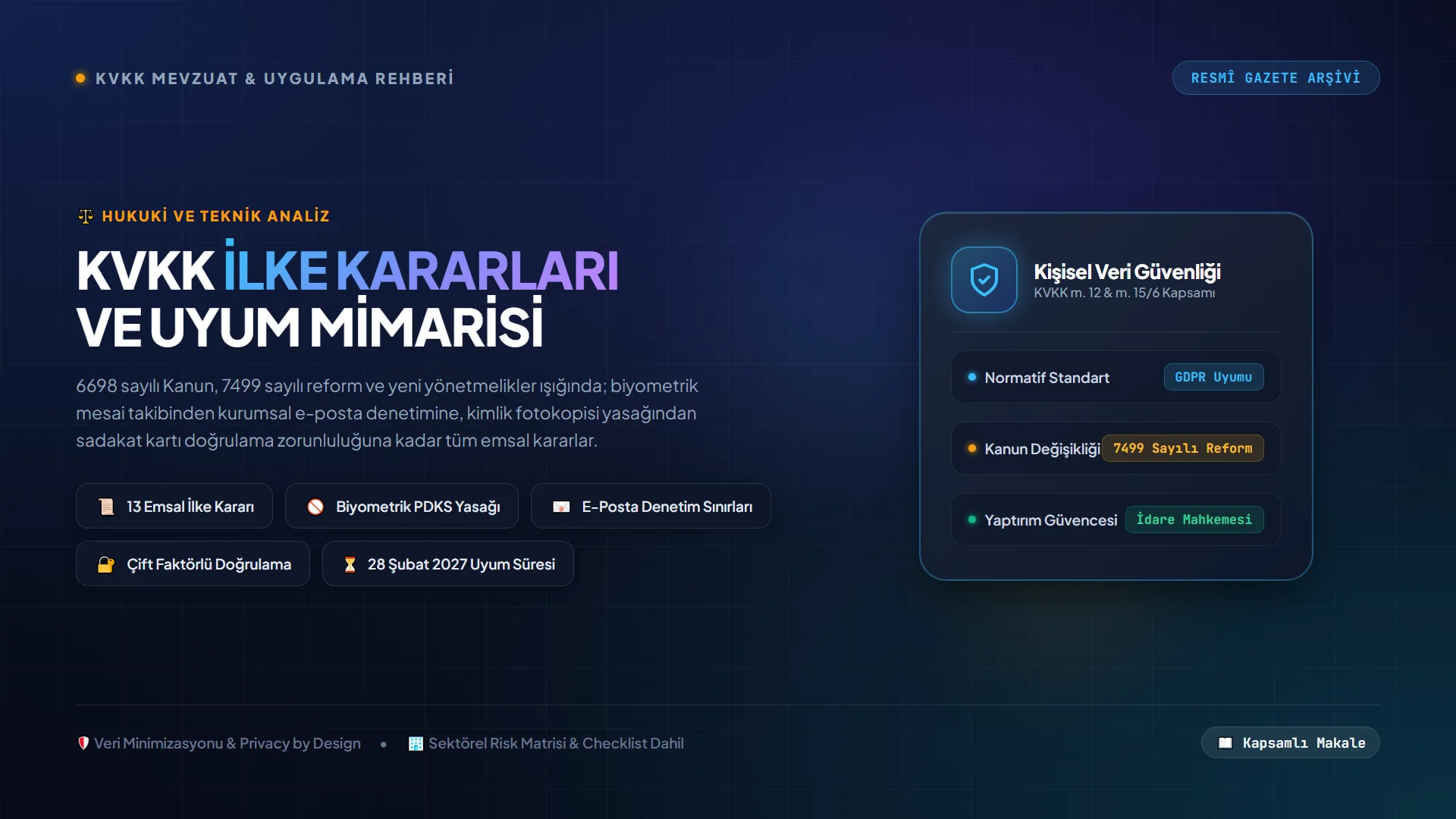 KVKK Mevzuatı Çerçevesinde Kişisel Verileri Koruma Kurulu İlke Kararları